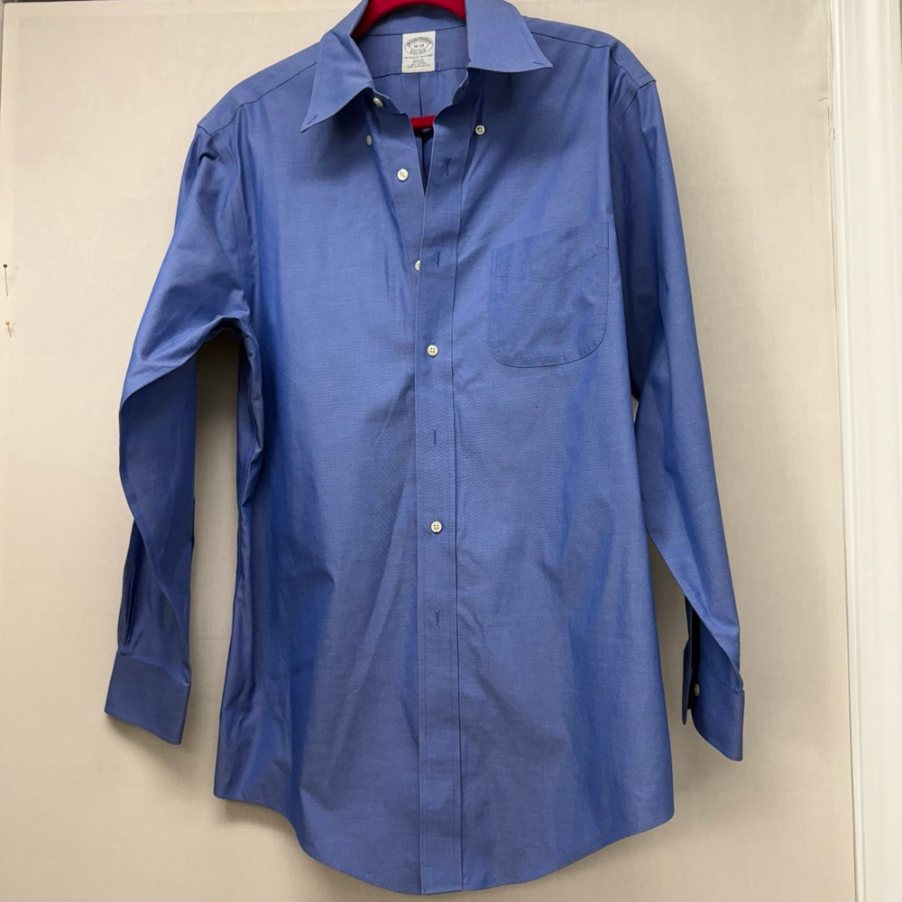 Men's Brooks Brothers Blue Slim Fit Dress Shirt Neck 16-33
